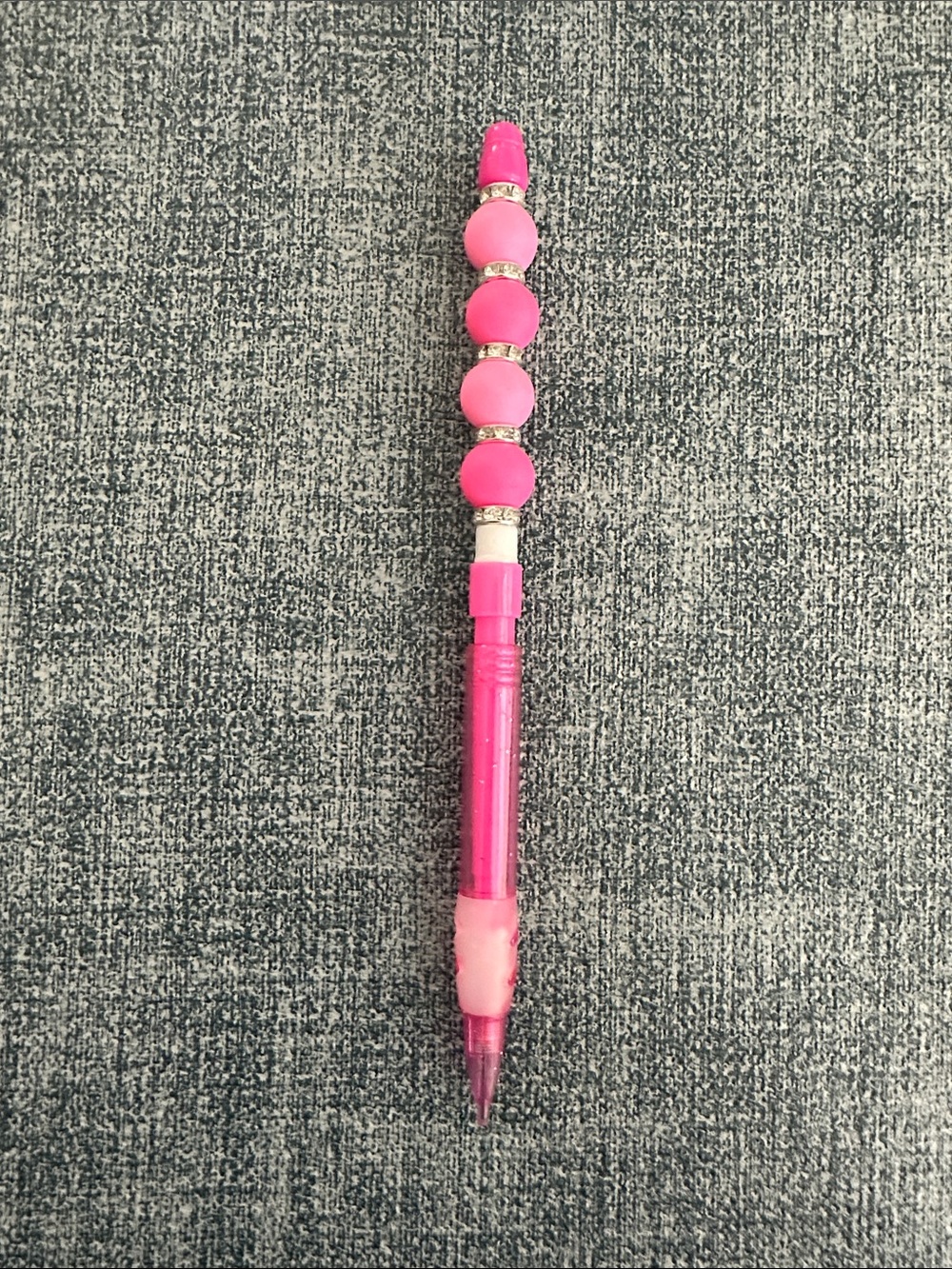 New Pink Beaded Retractable Kids Pen